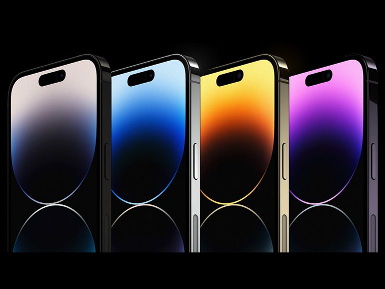 iPhone 14 Pro frente com varias cores