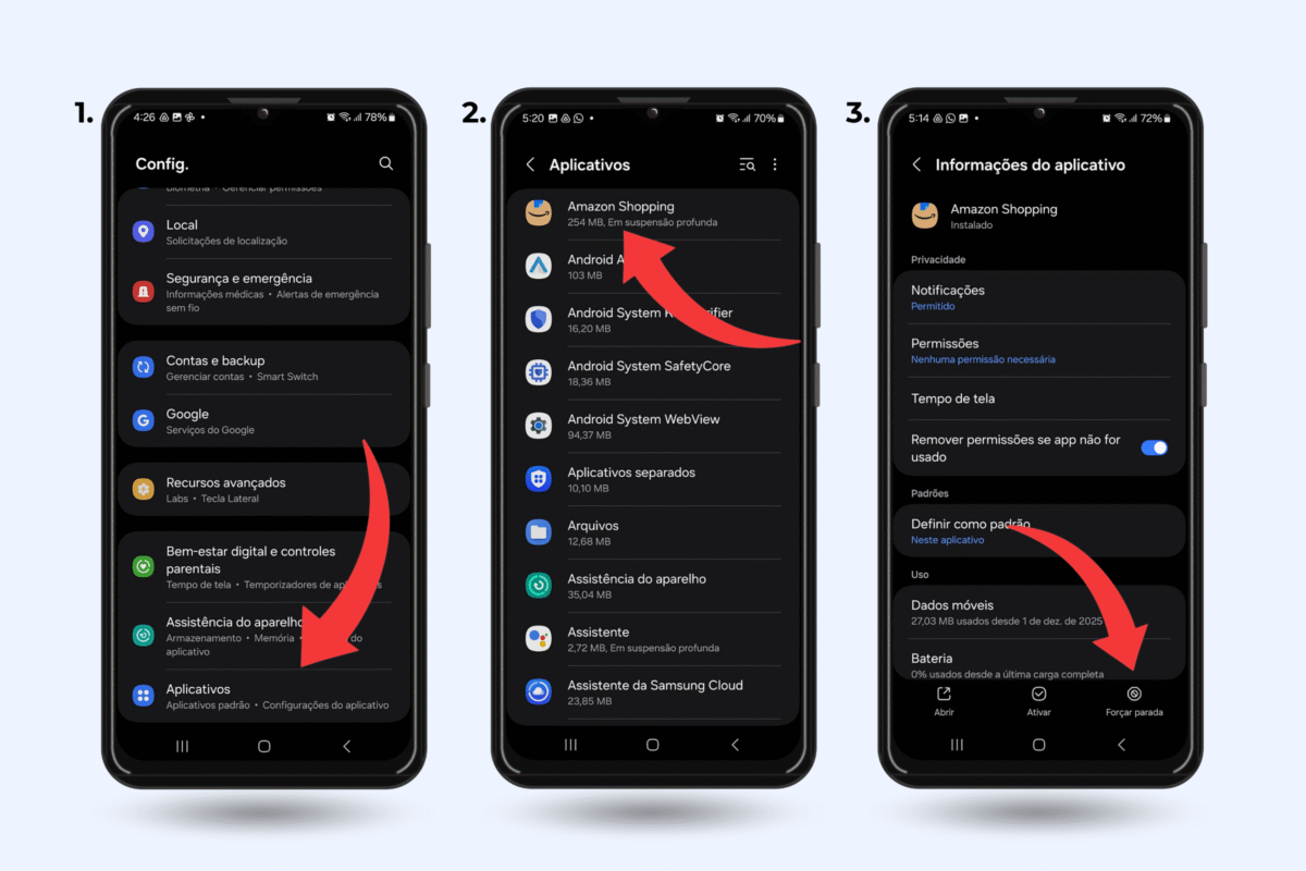 Como forçar a parada de um app
