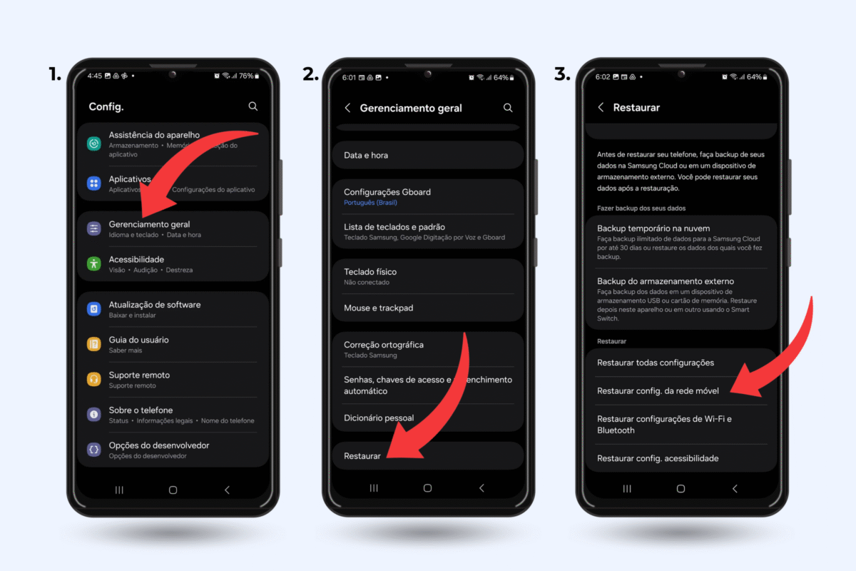 Como restaurar configurações de Rede do Android