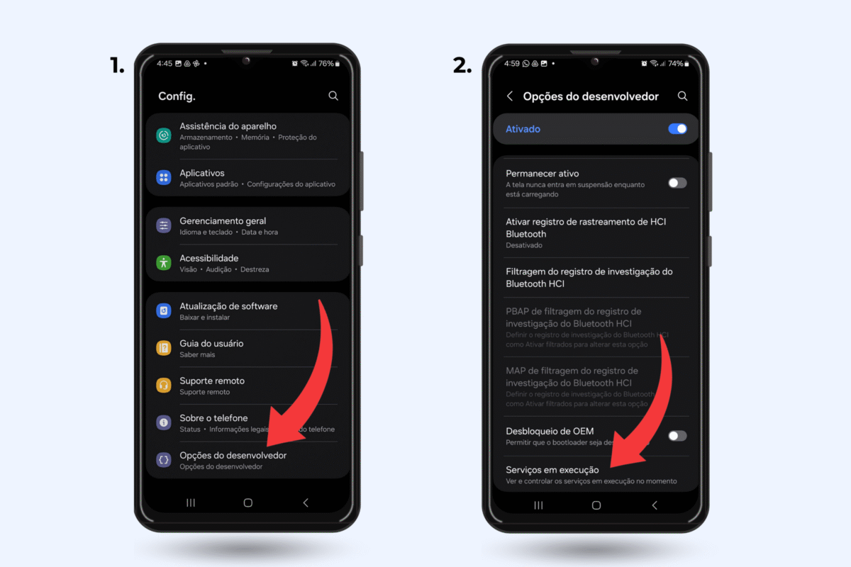 Como ver aplicativos em segundo plano